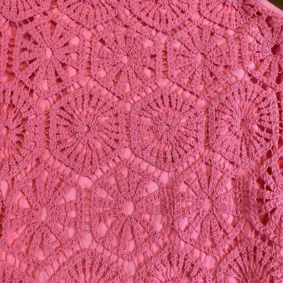 Design History Girls Pink Blast Crochet Halter Dress Size L - Picture 7 of 8